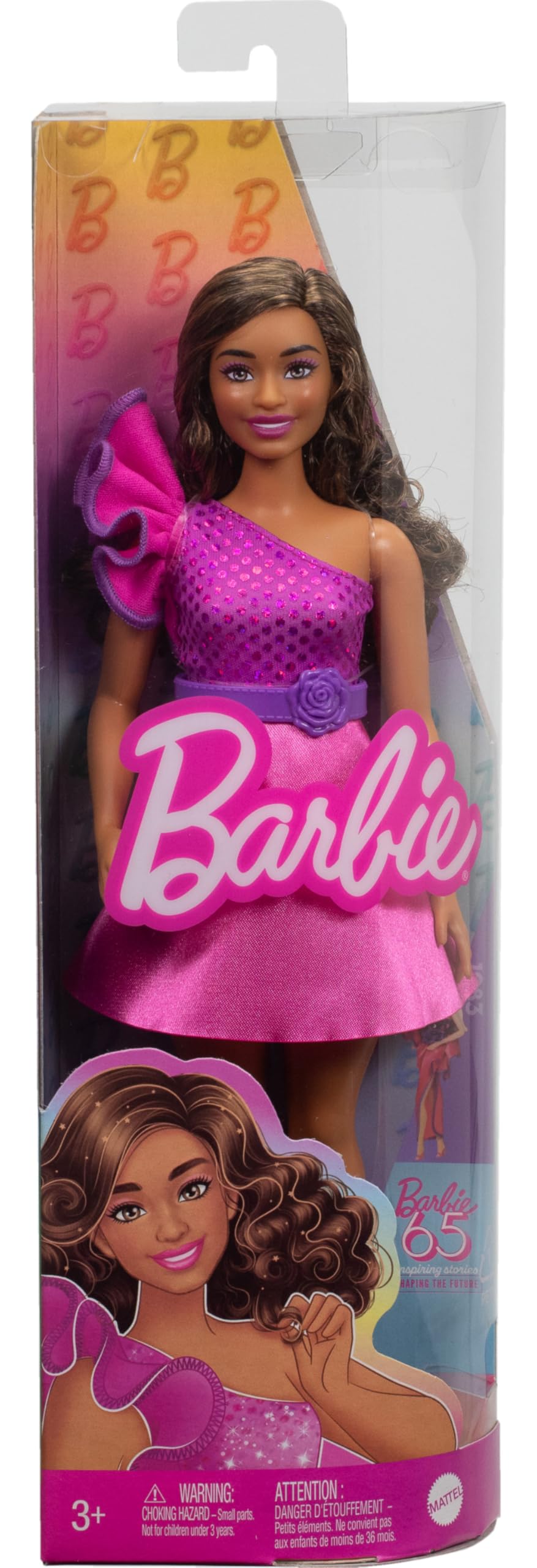 BARBIE FASHIONISTAS- PINK SPARKLY DRESS, 65TH ANNIVERSARY - HRH22