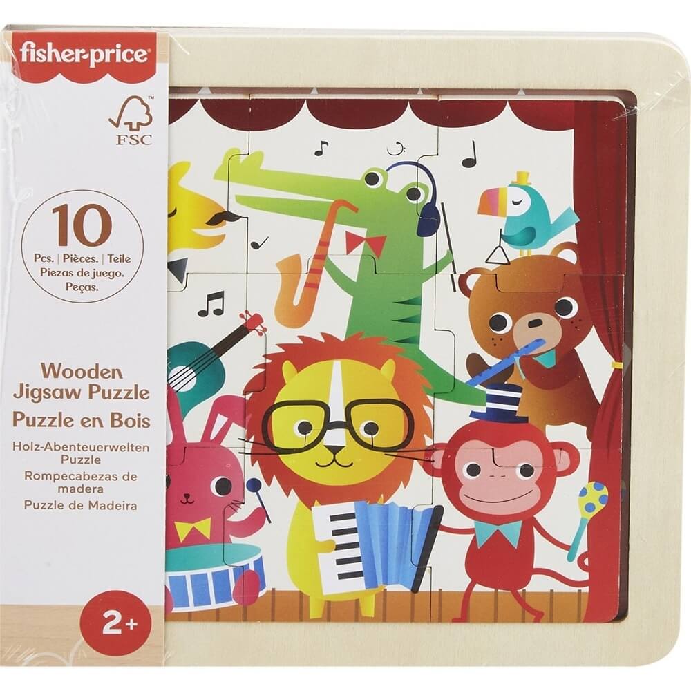 FISHER-PRICE - ΞΥΛΙΝΟ ΠΑΖΛ 9 ΤΕΜΑΧΙΑ ΖΩΑ - HXV18