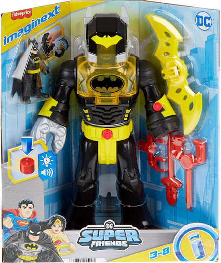 FISHER-PRICE - IMAGINEXT DC FRIENDS - ΦΙΓΟΥΡΑ BATMAN 12 ΙΝΤΣΩΝ ΜΕ ΦΩΤΑ ΚΑΙ ΉΧΟΥΣ - HYG31