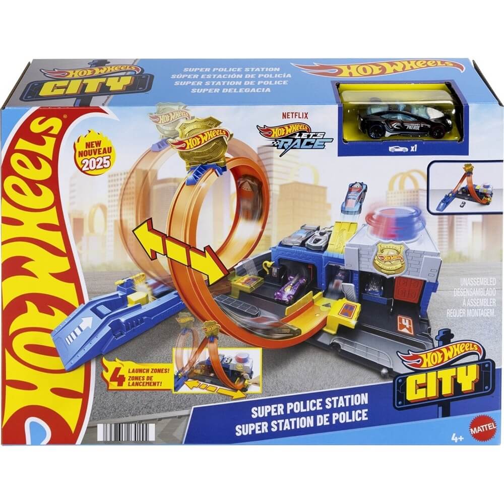 HOT WHEELS CITY - ΠΙΣΤΑ ΑΣΤΥΝΟΜΙΚΟ ΤΜΗΜΑ ΜΕ ΌΧΗΜΑ ΠΑΙΧΝΙΔΙ - JBM71
