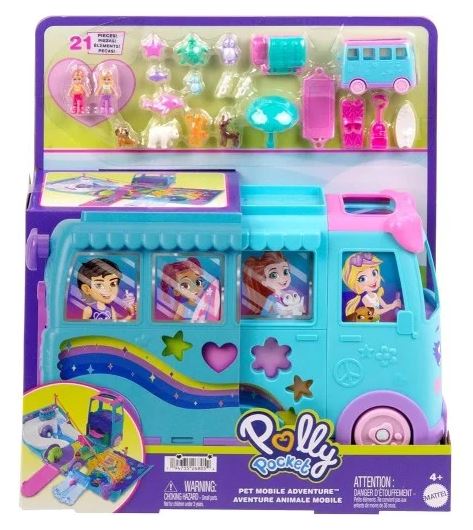 POLLY POCKET PET MOBILE ADVENTURE - ΤΡΟΧΟΣΠΙΤΟ ΜΕ ΖΩΑΚΙΑ ΣΕΤ ΠΑΙΧΝΙΔΙΩΝ - JCC22