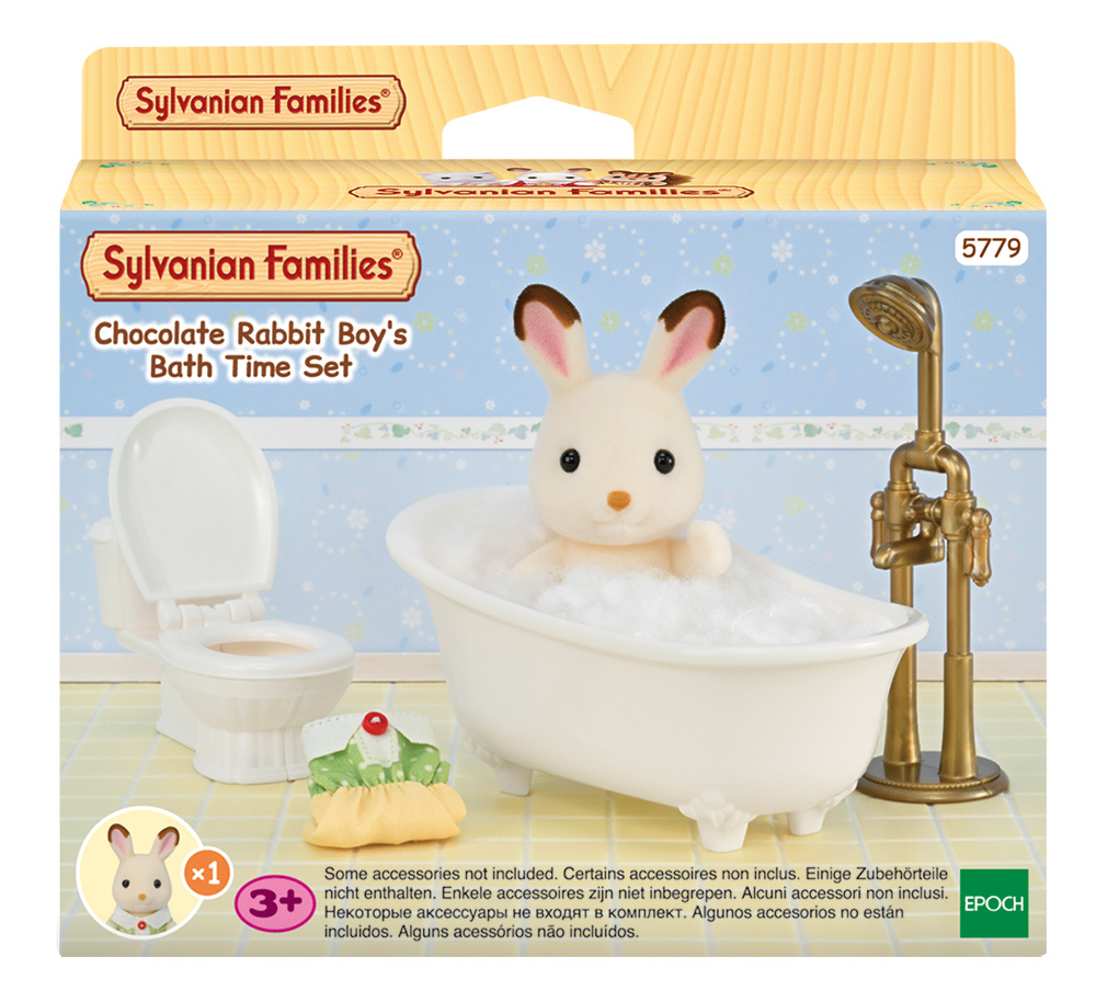SYLVANIAN FAMILIES CHOCOLATE RABBIT BOYS BATH TIME SET