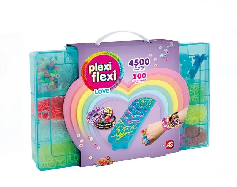 PLEXI FLEXI LOVE ΜΕΓΑΛΗ ΘΗΚΗ ΜΕ 4500 ΛΑΣΤΙΧΑΚΙΑ   100 ΑΞΕΣΟΥΑΡ