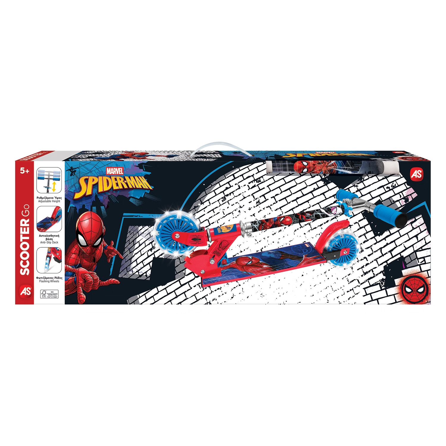ΠΑΙΔΙΚΟ ΠΑΤΙΝΙ MARVEL SPIDERMAN ΜΕ ΦΩΤΙΖΟΜΕΝΕΣ ΡΟΔΕΣ - ΛΑΜΠΑΔΑ 2026