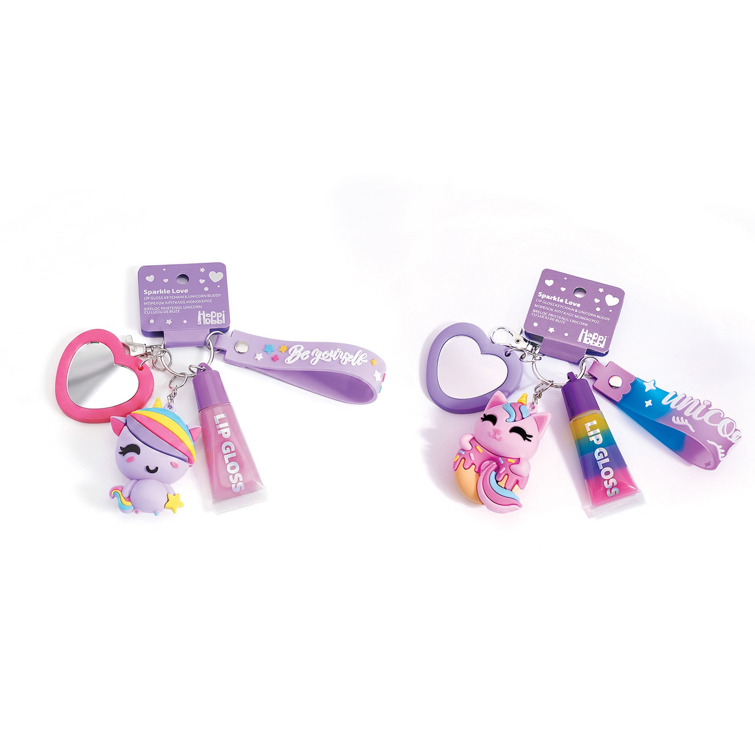 HAPPIHOBBI ΜΠΡΕΛΟΚ ΜΕ LIP GLOSS &amp; ΦΙΓΟΥΡΑ SPARKLE LOVE (3 ΣΧΕΔΙΑ - ΤΥΧΑΙΑ ΕΠΙΛΟΓΗ)