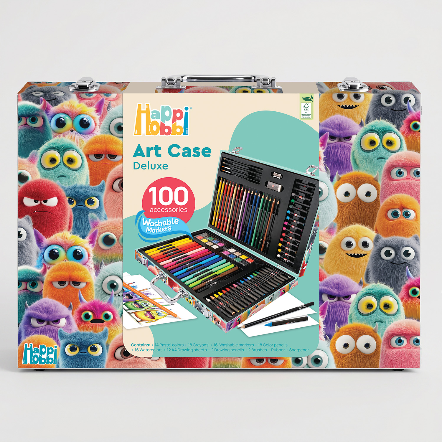 HAPPIHOBBI ΚΑΣΕΤΙΝΑ ΖΩΓΡΑΦΙΚΗΣ DELUXE 100 ΑΞΕΣΟΥΑΡ, ΤΕΡΑΤΑΚΙΑ