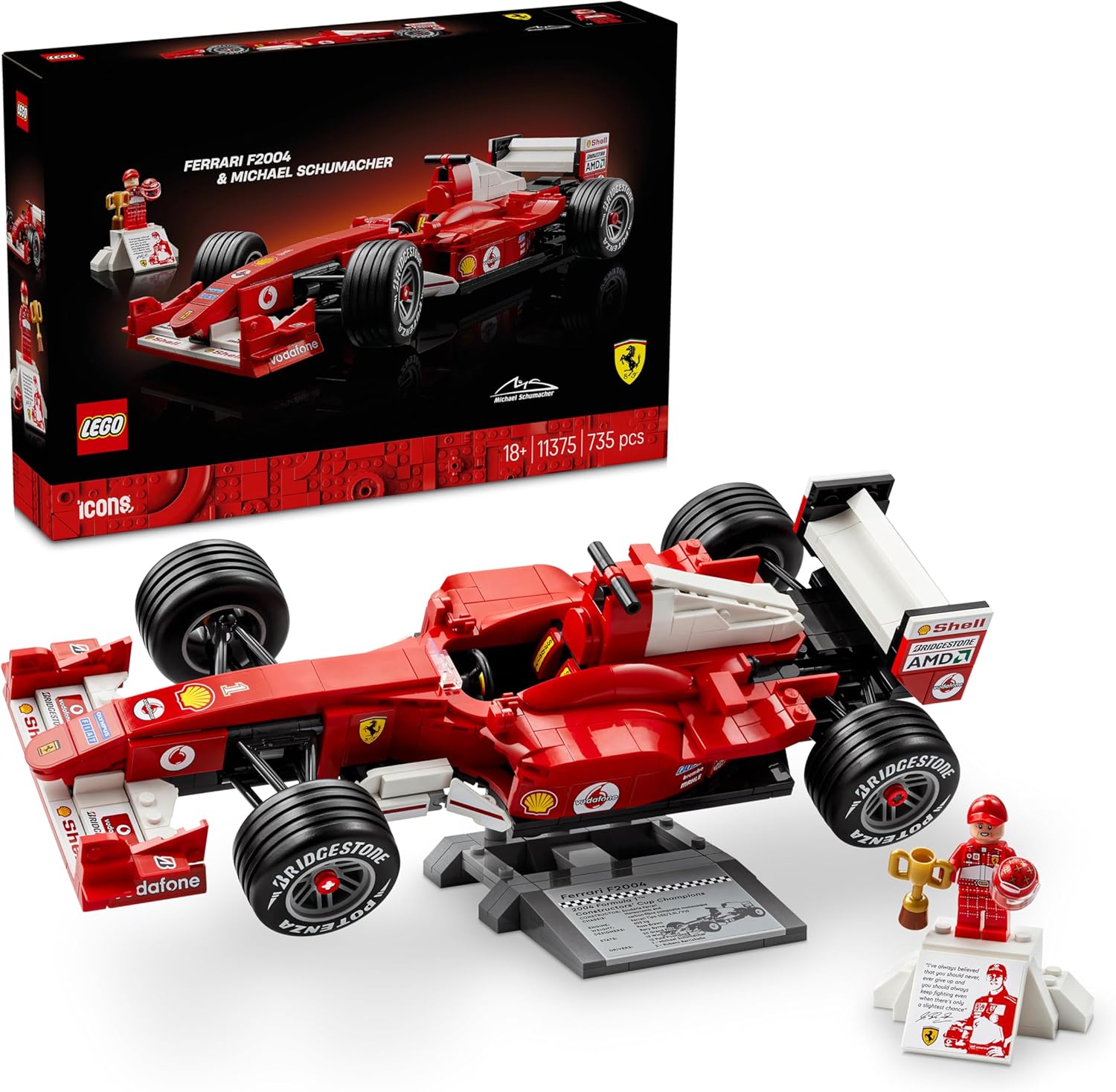 LEGO® ICONS: FERRARI F2004 &amp; MICHAEL SCHUMACHER