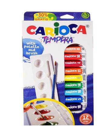 CARIOCA ΣΕΤ ΤΕΜΠΕΡΕΣ 10ML (12 ΧΡ) ΜΕ ΠΙΝΕΛΟ