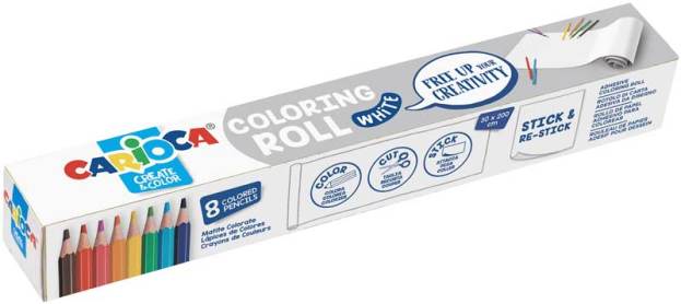 CARIOCA ΣΕΤ ΡΟΛΟ ΖΩΓΡΑΦΙΚΗΣ- ΛΕΥΚΟ ΜΕ 8 ΞΥΛΟΜΠΟΓΙΕΣ