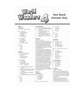 WORLD WONDERS 4 TEST ANSWER KEY