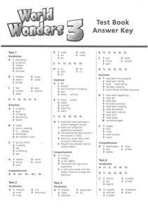 WORLD WONDERS 3 TEST BOOK ANSWER KEY