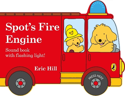 SPOTS FIRE ENGINE SHAPED BOOK WITH SIREN AND FLASHING LIGHT! HC BBK