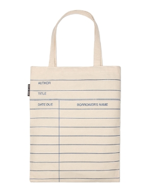 LIBRARY CARD (NATURAL) TOTE BAG