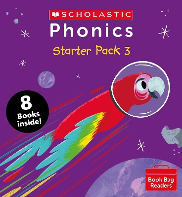 SCHOLASTIC PHONICS BOOK BAG READERS: STARTER PACK 3 - 8 BOOKS INSIDE