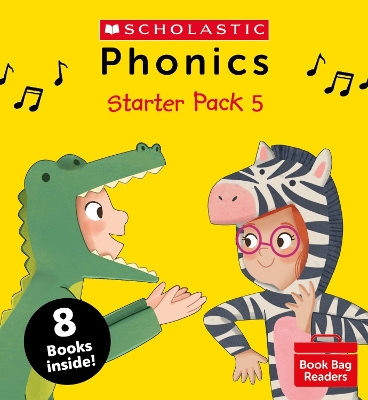 SCHOLASTIC PHONICS BOOK BAG READERS: STARTER PACK 5 - 8 BOOKS INSIDE