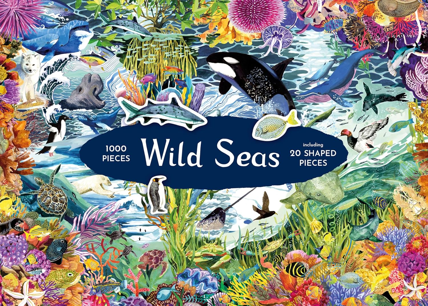 WILD SEAS JIGSAW: A JIGSAW PUZZLE - 1000 PIECES WITH 20 SHAPED PIECES