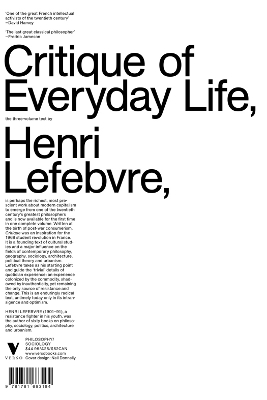 CRITIQUE OF EVERYDAY LIFE : THE ONE-VOLUME EDITION